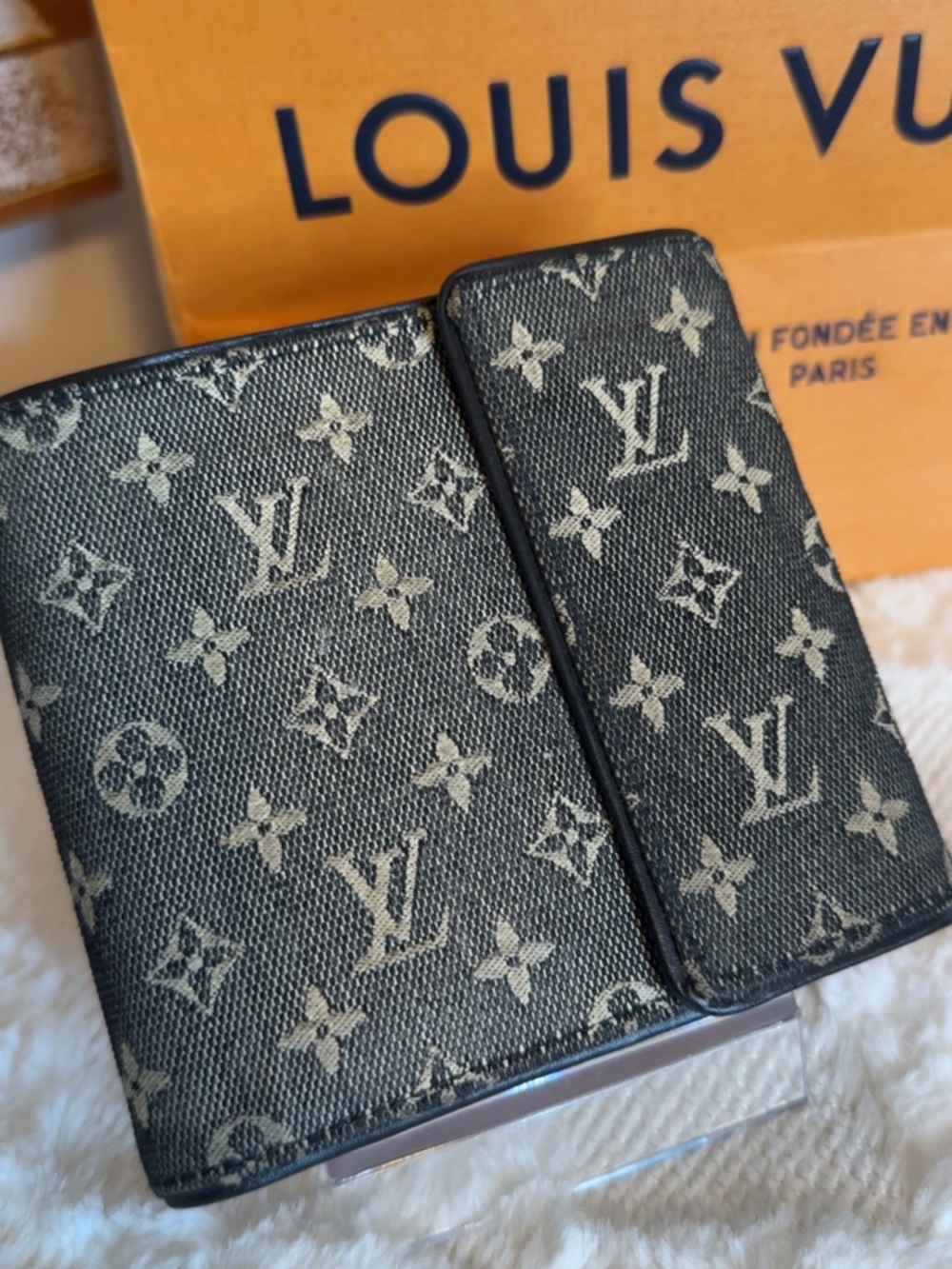 Louis Vuitton Mini Lin Canvas Compact Wallet